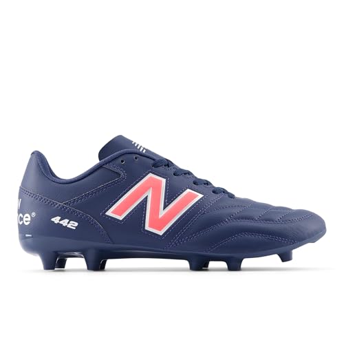 New Balance New Balance Men's 442 Academy FG V2 Soccer Shoe, Nb Navy/Silver/Energy Red, 9.5 W