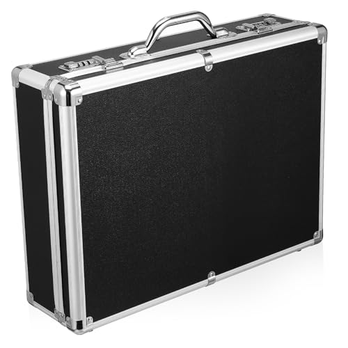 Men Aluminum Carrying Case Tool Case Lock Hardcase for Men Briefcase Briefcase for Jewelry Cash and Documents