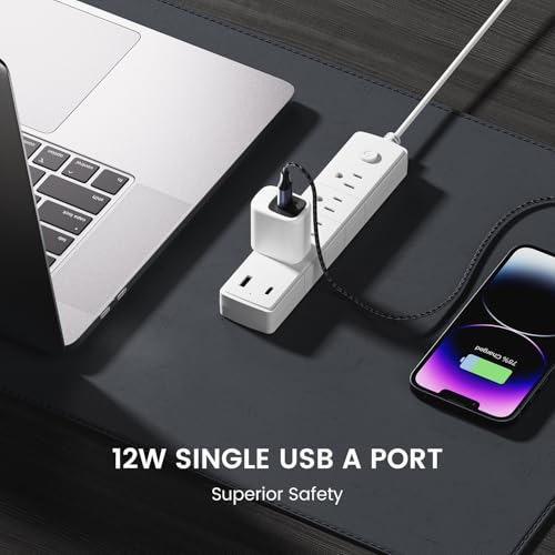 Image of DeperAI 12W Wall Charger USB Adapter, Compatible with iPhone, Samsung, Realme, Xiaomi, HTC and Oppo Mobiles, Fast Charging Adaptor, Supports UFCS, Wrap (White&Black)