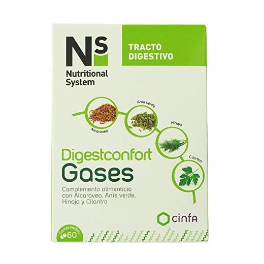 NUTRITIONAL SYSTEM Digestconfort Gases, 60 comprimidos, Blanco (185133)