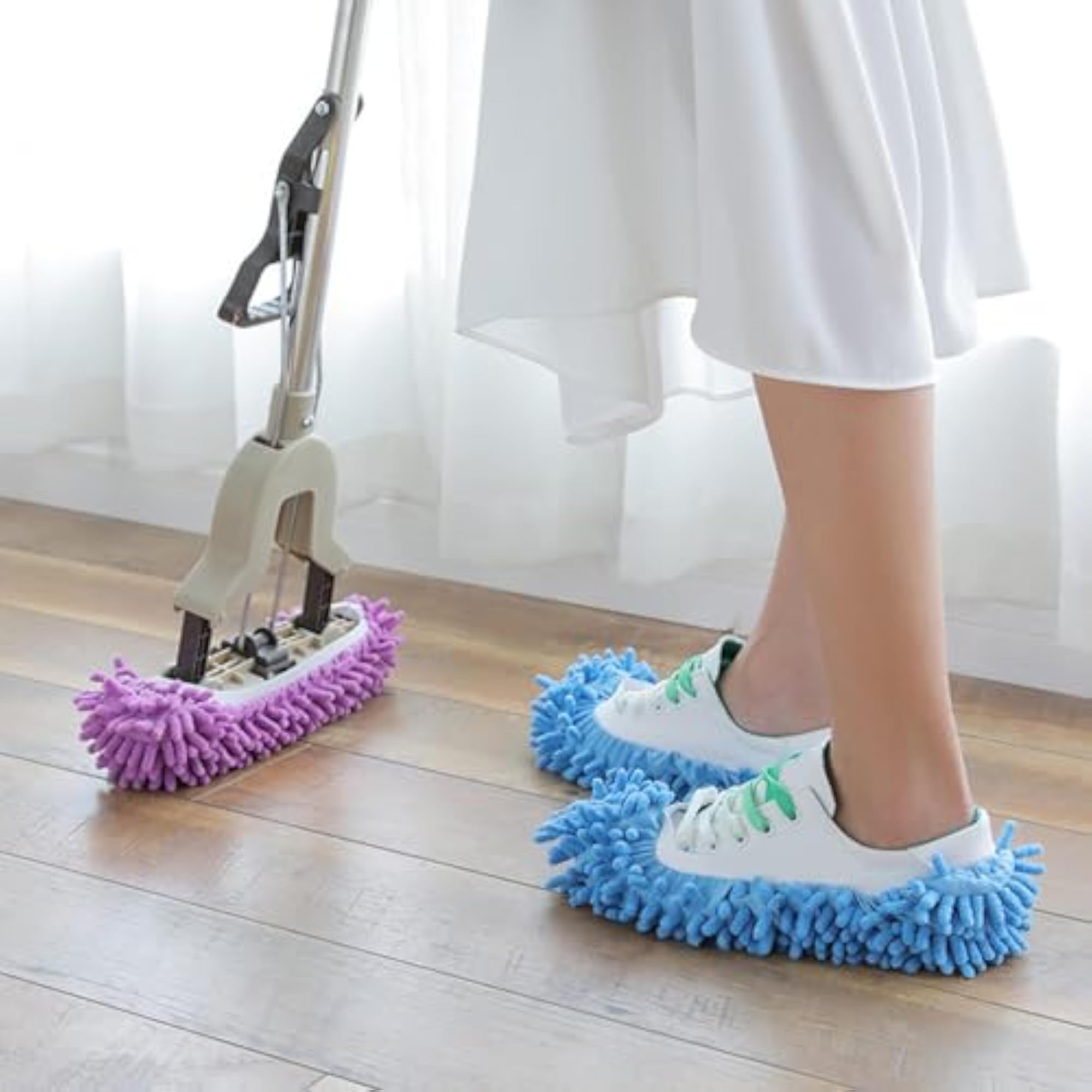 Microfiber Mopping Slipper Shoes Cleaning Tool, 1 Pair