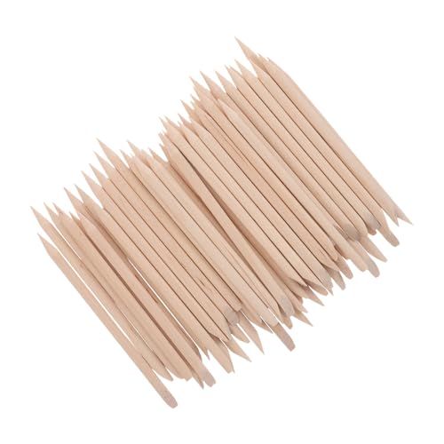NUOBESTY Palitos de Madera para Manicura 200 Piezas 75 CM Empujador y Removedor de Cutículas Doble Punta Kit Multifuncional para Cuidado de Uñas Casa y Salón de Belleza