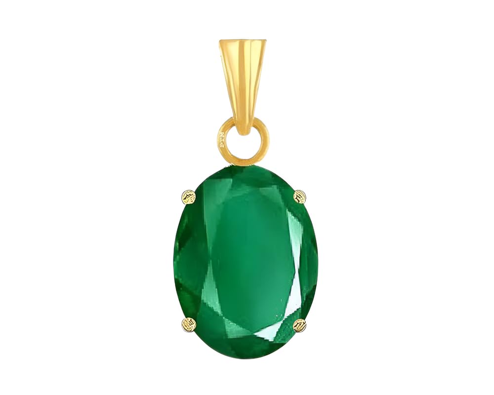Emerald/Panna 3.25 Ratti or 3 Carat Astrological Certified Gemstone Panchdhatu/5 Metals 22k Gold Plated Pendant for Men & Women -fba2325-image-41
