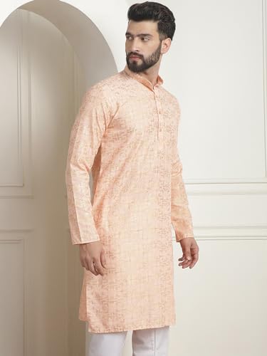 Image of SOJANYA (Since 1958 Men's Cotton Embroidered Printed Only Long Kurta