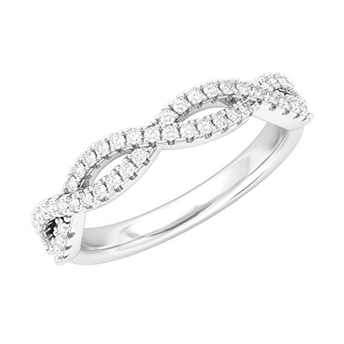 Sterling Silver Infinity Twist Wedding Ring Half-circle Simulated Diamond or Genuine Moissanite Matching Ring For Women