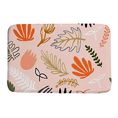 Tapis de bain lavable en machine velours corail absorbant rose
