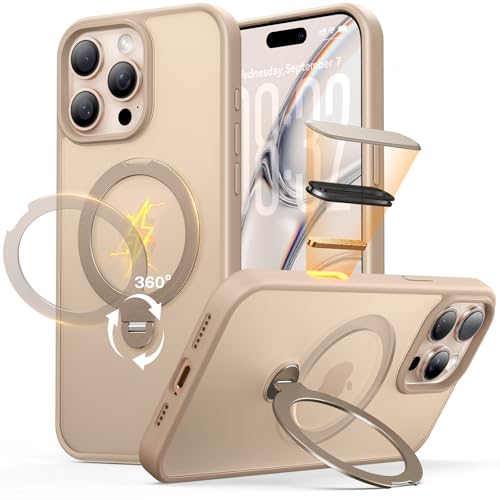 �y2026�ŐV�i���E��_360°��]�X�^���h�zPeerock iPhone 16 Pro �p �P�[�X MagSafe�Ή� �c�����Ή� �p�x���R���� �J�����R���g���[���{�^�� �ČRMIL�K�i �ϏՌ� ���ϋv�� ���C�����X�[�d�Ή� �}�b�g �w��h�~ ���͎��� 