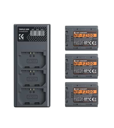 Batería NP-FZ100 de 2280 mAh triple con cargador rápido compatible con Sony FX30 y ZV-E1