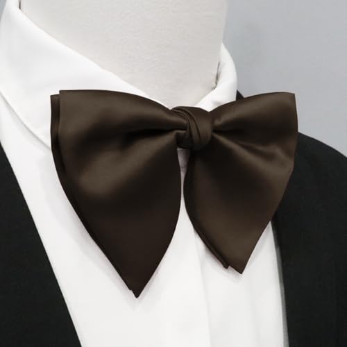 Image of Mens Bow Tie Pre Tied Oversized Bow Ties for Men Satin Bowties for Tuxedo Wedding Party Banquet