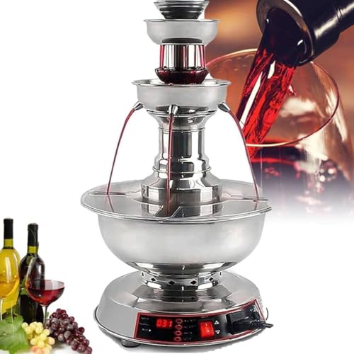 Wine Fountain Machine, 3-Tier Stainless Steel Electric Commercial Beverage Dispenser, Party Beverage/Champagne Fountain, for Wine, Champagne, Water, Juice
