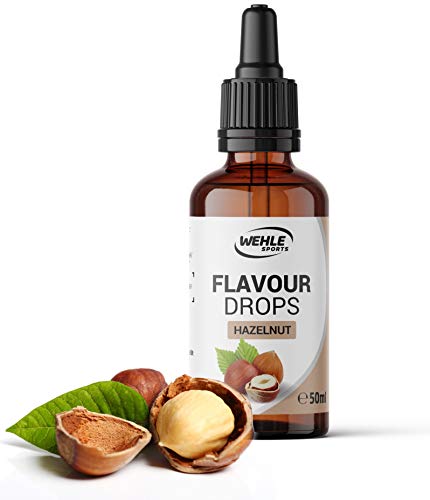 Flavdrops smaakdruppels zonder calorieën - Flavor Drops voor kwark, yogurt, pap en nog veel meer - Aromatdruppels om te zoeten - Wehle Sports 50 ml (hazelnoot))