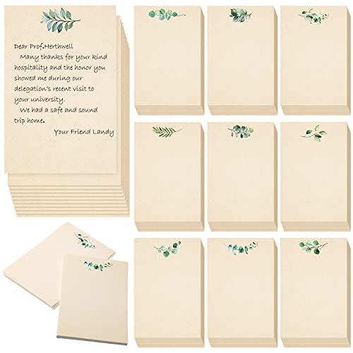 Image of Spiareal 100 Pcs Blank Note Cards Index Card, Brown, 4 x 6 in, Eucalyptus | Blank Greenery Cardstock with Eucalyptus Leaves, Thank Greeting Cards for Weddings, Baby Showers, School Office DIY