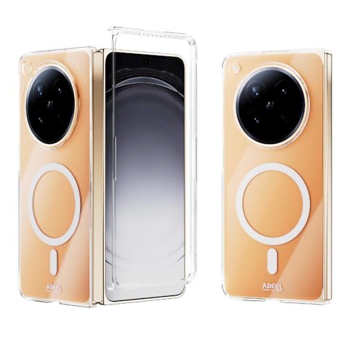 GIOPUEY Cover Magnetica per Oppo Find N6, Compatibile con MagSafe, Alta Trasparenza Custodia, Materiale PC Rigido Case,Nessun Ingiallimento - Transparent