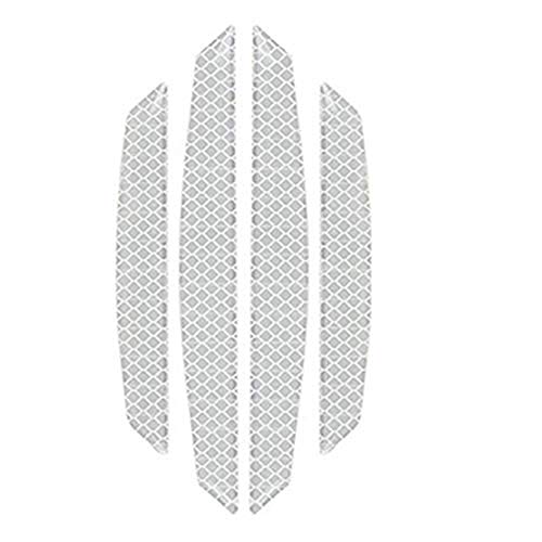 Image of ZYTC 4pcs 3D Super Reflective Stickers Carbon Fiber Strips Car Side Door Edge Bumper Anti-Scratch Protection Guards Trim Stickers Universal (Diamond White)