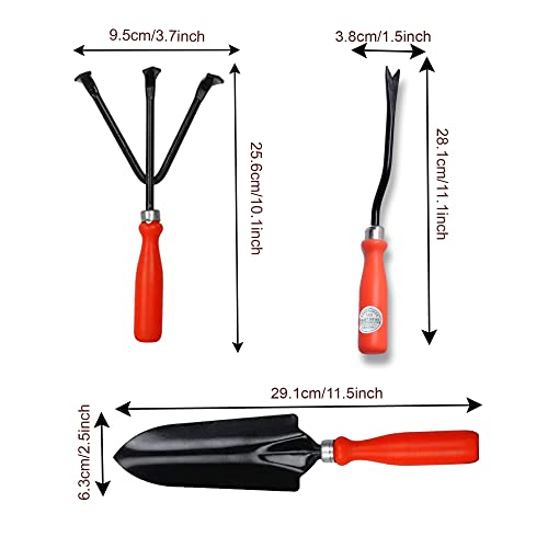 Kraft Seeds Garden Tool Set - 3 Pcs (Big Shovel, Cultivator, Weeder) | Terrace Gardening Accessories | Gardening Tools Kit for Home Gardening | Essential Farming Spade, Trowel, Tiller for Gardening