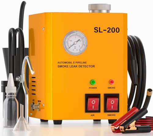 GODIAG SL200 Nebelmaschine Kfz Rauchmaschine Lecksuchgerät mit Manometer Nebelmaschin Kfz Werkstatt mit Eingebauter Luftpumpe Kfz Nebelmaschine für DC12V Autos ATVs Motorräder Schneemobile Boote