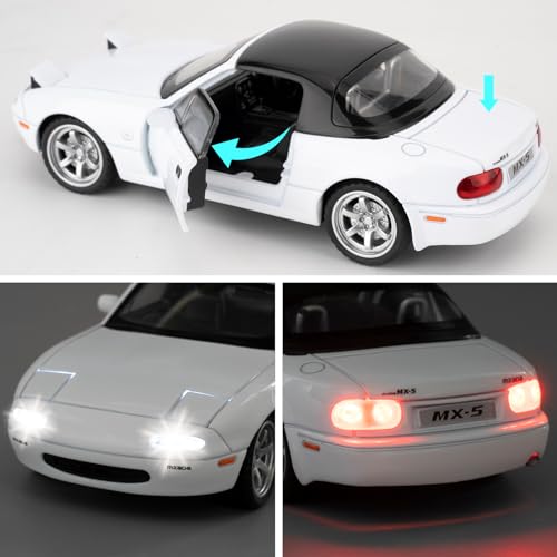 Mazda Miata MX-5 modelo 1:32 con sonido y luces miniatura 4