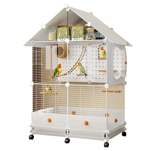 Large Flight Bird Cage for Parrots, Perfect for Sun Conure, Parakeet, Finch, and Lovebirds, Spacious Design for Healthy Flying