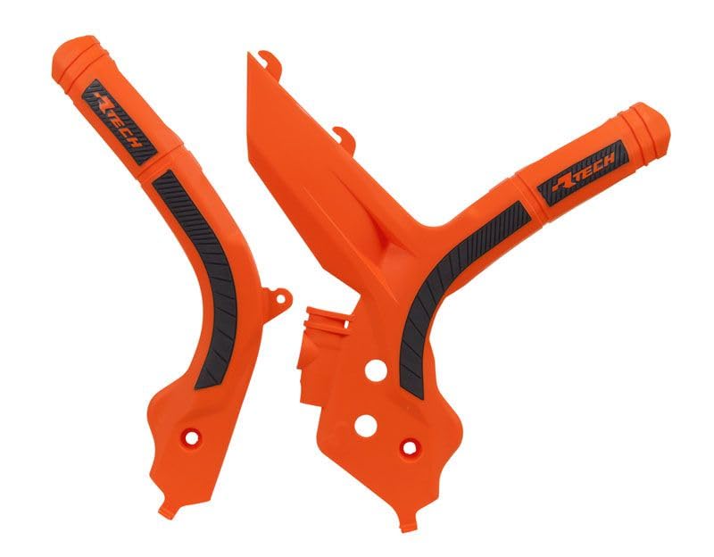 Protectores de marco de plástico compatibles con Ktm Sx Exc 125 250 300 350 450 500 2019-2023 naranja negro