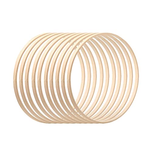 Anillos de Madera de Bambú, 10/15/20,5/26/30,5 cm Aros para Atrapasueños, Aro Floral, Aros para Hacer Coronas, Aros de Madera para Decoración de Coronas de Boda y Manualidades para Colgar en la Pared