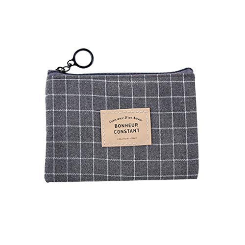 Preisvergleich Produktbild Haodou Mini Geldbeutel Reißverschluss Geldbörse Leinwand Einfach Münzbörse Münzbeutel Mini-Portemonnaie 12cm*9cm (Schwarz)