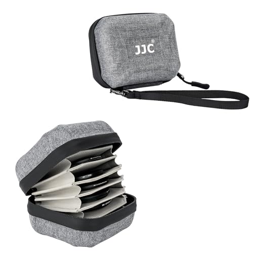 JJC Funda para Filtro de cámara, Bolsa de Filtro de Lente, Funda de Transporte para filtros, Resistente al Agua y al Polvo, diseño para Funda de Lente, Gris, 67 mm, Organizador de Bolsas