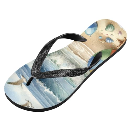 Burbuja Fun Beach Scene Flip Flops for Women Men, Soft Thong Sandals Rubber Slippers for Pool Beach Essentials2