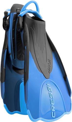 CRESSI Maui Short Fins, Blue/Light Blue, S/M - Aletas Cortas Ajustables con EBS System para Natación y Buceo, Azul/Azul Claro, S/M (38/41), Unisex