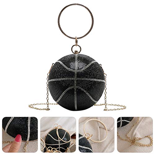 KESYOO Bolsa Redonda Embreagem Bola Bolsa Em Forma de Basquete Feminino Carteira de Pulso Com Alça d