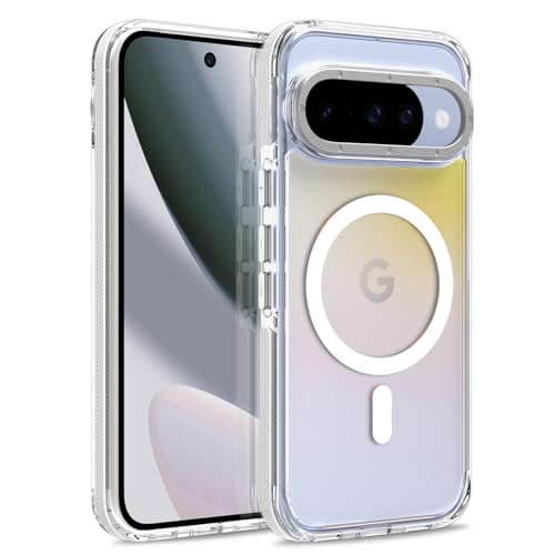Image of Magnetic Case for Google Pixel 10 /10 Pro [Compatible with Magsafe] [Cute Fashion Fluorescent Design] Shockproof Slim Translucent Matte Case for Pixel 10 /10 Pro 6.3 inch, White