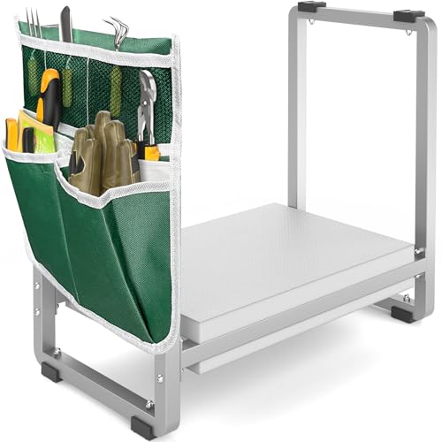 Image of Garden Kneeler and Seat, 10.2 inch Wider Heavy Duty Thick for Kneeling and Seat | Multifunctional Thick Gardening Bench for Kneeling and Seat, Gardening Gifts for Women, Seniors Grandparents, Gray