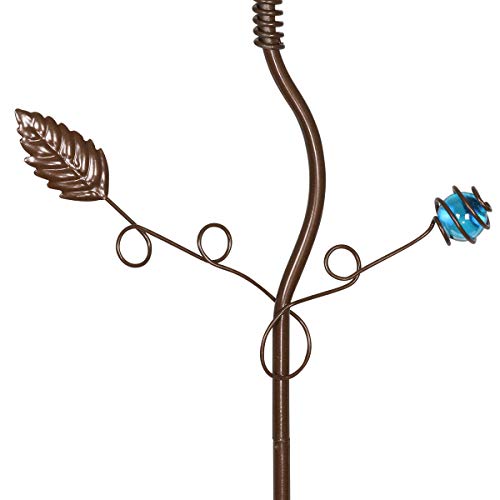 Exhart Red Ladybug Rain Gauge Garden Stake, Durable Glass/Metal, Cute Outdoor Garden Decor, 13"X35" #TOP5