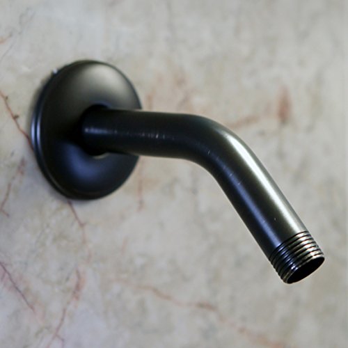 6 Inch Shower Arm And Flange - Solid Stainless Steel, Wall-Mounted For Fixed Shower Head & Handheld Showerhead Mounts - Aqua Elegante - Oil-Rubbed Bronze