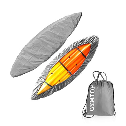 GYMTOP 7.8-18ft Waterproof Kayak Canoe Cover-Storage Dust Cover UV Protection Sunblock Shield for Fishing Boat/Kayak/Canoe 7 Sizes [Choose Color] (Gray(Upgraded), Suitable for 10.8-12ft Kayak)