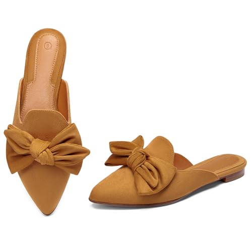 Image of Rilista Mules for Women Slip On Comfortable Pointed Toe Womens Loafers Women's Flats for Women's Mules & Clogs