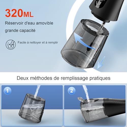 Hydropulseur jet dentaire portable vainqueur du test de performance pour implants