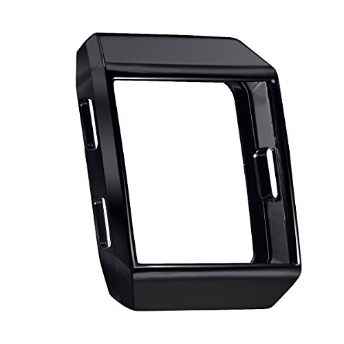 bayite Tup Case Compatible Fitbit Ionic, Rugged Protector Cover Protective Frame Shock Resistant Shell, Electroplating Black