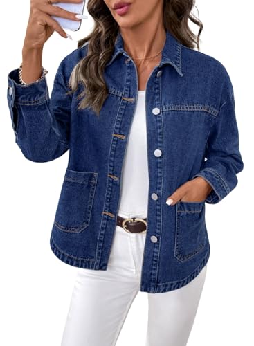 Sidefeel Jackets for Women Casual Trendy Long Sleeve Button Down