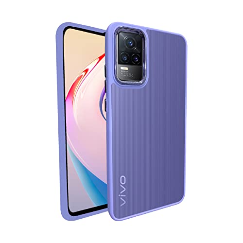 Image of A rtistque Frosted Translucent Back Cover Case for Vivo Y73 | Electroplated Chrome Ring | Raised Camera Edges for Protection | Smooth Sides TPU - Purple