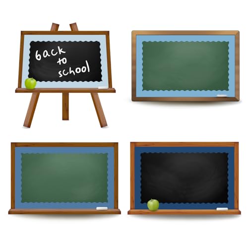 Image of Whaline 65.6 Ft Blue Bulletin Board Borders 4 Rolls Blue Series Die-Cut Board Trim for Summer Back to School Classroom Office Chalkboard