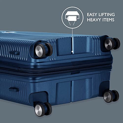 Image of Verage Carry On Luggage with Spinner Wheels, Expandable Hardshell Spinner Suitcase for Travel, TSA Approved (3-Piece Set (20 /24 /28), Blue)