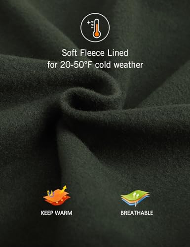 Image of baleaf Men's Fleece Lined Water Resistant Pants Winter Thermal Sweatpants with Zipper Pockets Warm Open Bottom