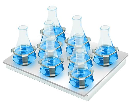 Lab Orbital Shaker Rotator Reciprocating Shaker Laboratory Shaking Equipment with Flask Tray Amplitude 8MM DC Brushless Motor Speed Range 60 to 500rpm LCD Speed Display