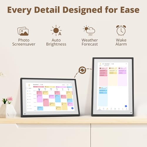 Image of Digital Calendar 10 Inch Touch Screen, Electronic Calendar and Chore Chart for Family Monthly /Weekly Planner, Interactive Smart Calender with Task Rewards, Meal Planner, Desk Mount