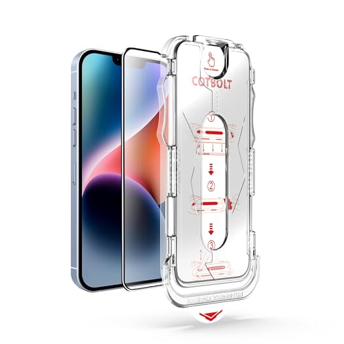 Image of Tempered Glass for iPhone 13 /13 Pro / 14 / 16e / 17e Tempered Glass Screen Protector with (Easy Installation Kit) Anti Scratch, Bubble Free