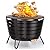 TIKI Brand Smokeless 25 in. Patio Fire Pit, Wood Burning Outdoor Fire Pit - Includes Wood Pack, Modern Design with Removable Ash Pan and Weather Resistant Cover, Black