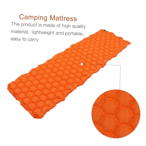 Matelas de camping gonflable orange 192x58x6 cm léger UKCOCO