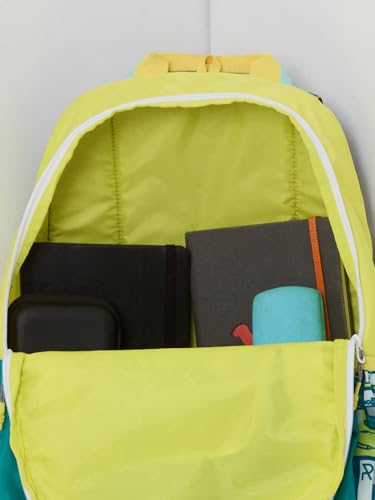 Image of Wildcraft Wiki 1 30L Laptop Backpack for Men & Women | Fits 15.6 inch Laptop | Padded Shoulder Straps, Multi Compartments, Anti-Theft Zippers | School & College Bag | Music Pattern Lime
