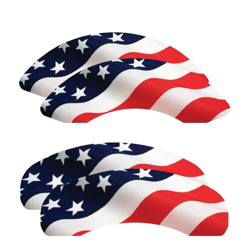 Image of MGP Caliper Covers - Brake Caliper Covers Compatible with 2018+ GMC Sierra 1500 (Requires 18 inch+ Wheels) Powder-Coated Finish, 4 PCS Front and Rear (Stars and Stripes)