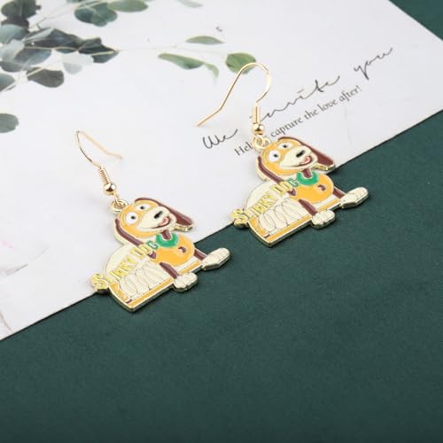 KEYCHIN Spaceman & Slinky Dog & Hamm Earrings Toy Movie Fans Gifts Toy Cartoon Charaters Jewelry3